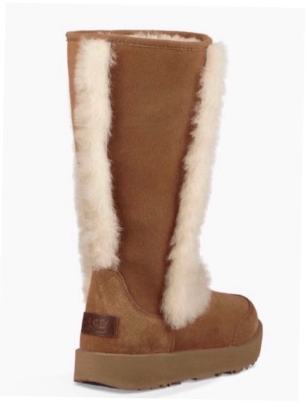 UGG Sundance II Chestnut Suede Tall Shearling-Trim Winter Boots Size 9 - Picture 3 of 15